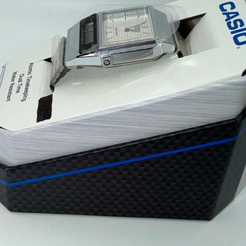 Casio AQ-800E-7A Watch Mens Silver Ana-Digi Retro Chrono